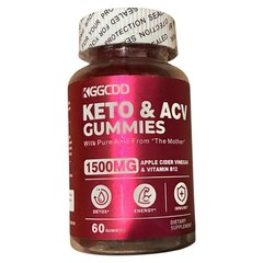 Keto & ACV Gummies Apple Cider Vinegar Vitamin B12 1500mg 60Ct Exp 25-10-26