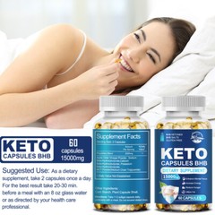KETO BHB 15000mg Ketone FAT BURNER RAPID Weight Loss Diet Pills Ketosis 60 Caps