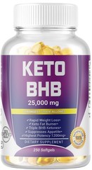250 KETO BHB 25,000mg PURE Ketone FAT BURNER Weight Loss Diet Pills Ketosis USA