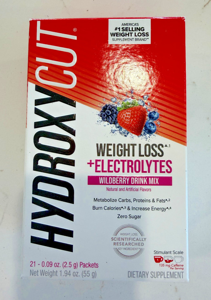 Hydroxycut Weight Loss +Electrolytes Wildberry Drink Mix | 21 Packets 10/2026