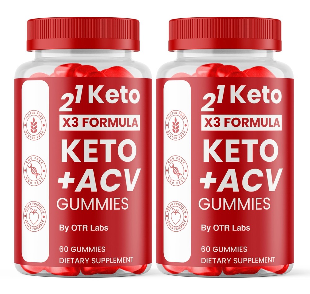 21 Keto Nutrition x3 Formula Keto+ ACV Gummy 120 Gummies 2 Bottles