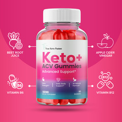 (2 Pack) True Keto Fusion Gummies Keto+ ACV TrueKeto Apple Cider Vinegar (120ct)