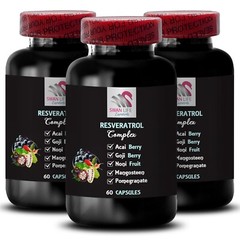 Blueberry Fruit Powder – RESVERATROL – Vibrant blend 3 Bottle 180 Capsule