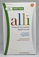 Ali Orlistat 60 mg Weight Loss Aid 120 Capsules Refill Pack New in Box 10/2027