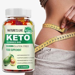 Keto Gummies Ketone Advanced Weight Loss Fat Burner Dietary Supplement, 60 Gummy