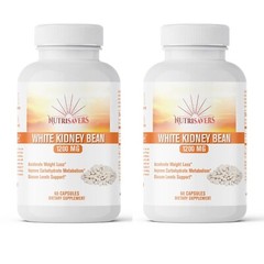 White Kidney Bean Help Weight Loss, Block Enzyme Alpha Amylase 60 Cap, Pack of 2
