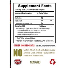 hemp seed oil capsules – HEMP SEED OIL 1400mg – fatty acids, fat burner – 1 Bot