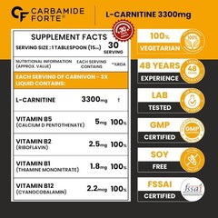 Carbamide Forte L Carnitine Liquid 3300mg Mango Flavour 450ml Man & Woman