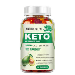 Keto Gummies Ketone Advanced Weight Loss Fat Burner Dietary Supplement, 60 Gummy
