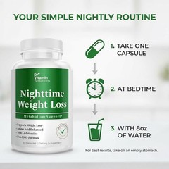 Nighttime Fat Burner Supplements Appetite Suppressants Weight Loss Pills 30