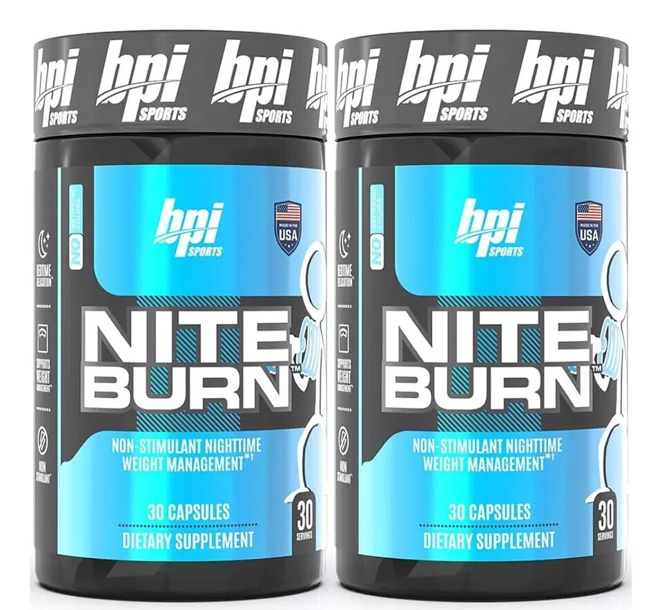 [ 2 Pack ] BPI Sports Nite Burn 640 MG in 30 Capsules Weight Loss Night Time