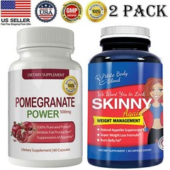 Pomegranate & Skinny Again Caralluma Fimbriata Extract Weight Loss Diet Capsules