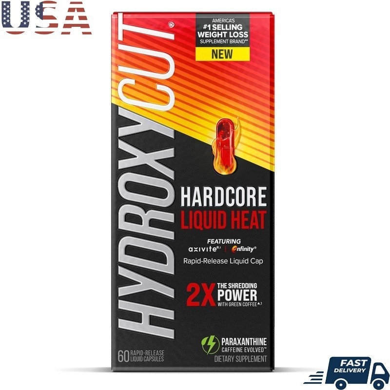 Hardcore Liquid Heat Weight Loss Thermogenic Formula 30 Servings 60 Capsules New