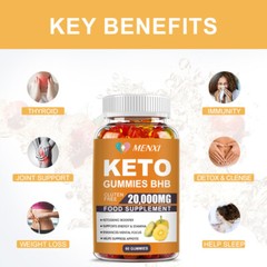 Keto Slimming Gummies 20,000mg Apple Cider Vinegar ACV Weight Loss 60 Gummy USA