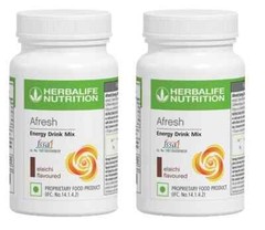 2X Herbalife Afresh Energy Drink Mix Elaichi Flavour 50gm each free shipping
