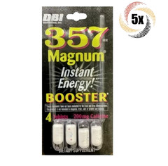 5x Packets 357 Magnum Caffeine Instant Energy Booster 200mg | 4 Tablets Each