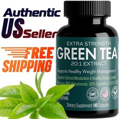 Green Tea Capsules – 6000mg Extract w/ EGCG | 20:1 Potent Fat Burner & Energy