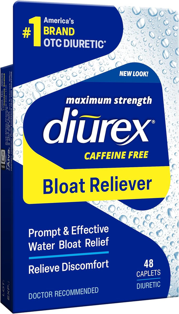 Diurex Caffeine-Free Bloat Relief, Maximum Strength, Relieve Water Bloat Discomf