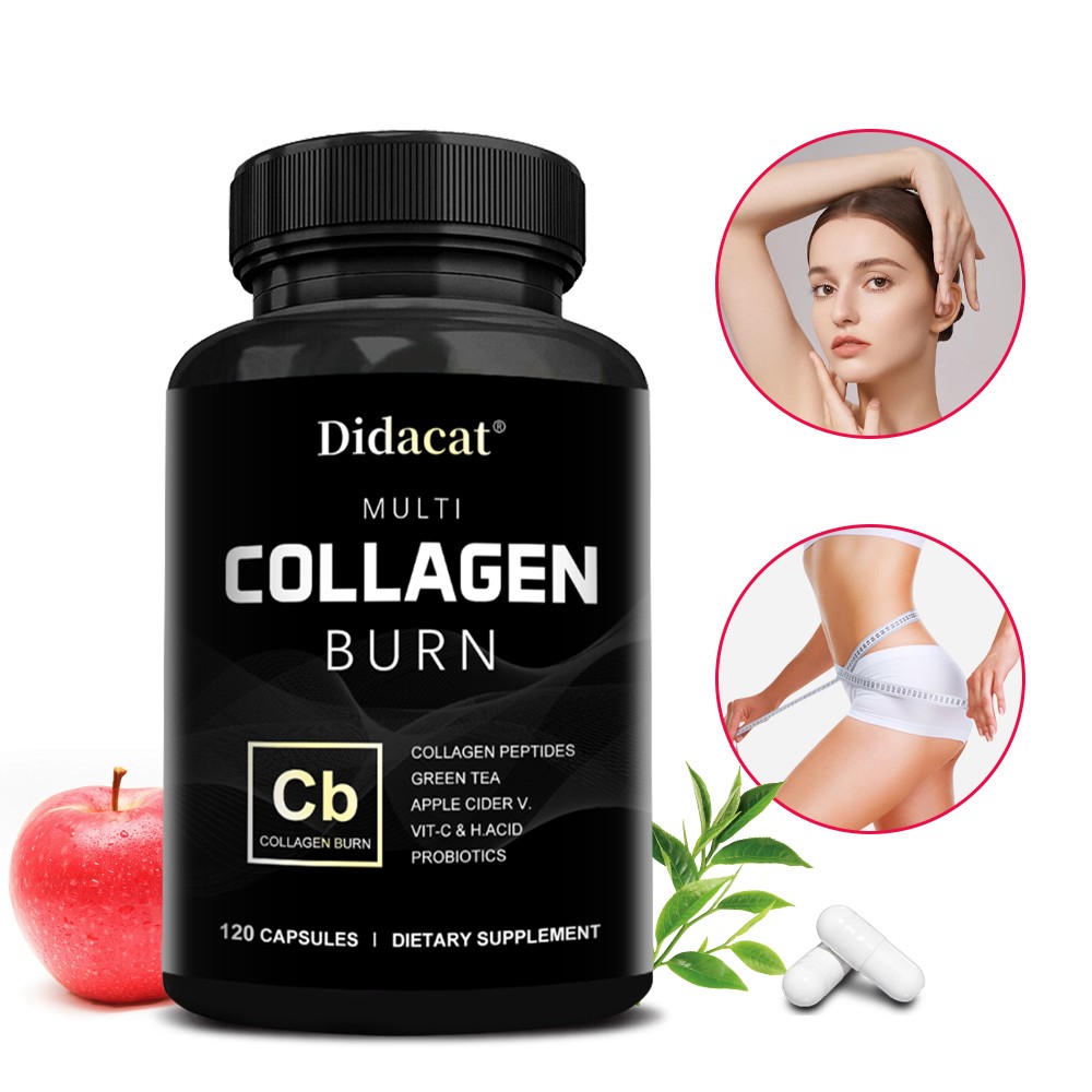 Collagen Peptides Improve Skin Elasticity Hydration Promote Fat Burning 120 Ct