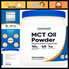 MCT Oil Powder 1LB – Ideal for Keto Diet, Zero Net Carbs, Non-GMO, Gluten Free