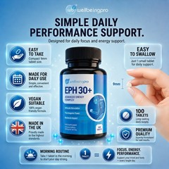 EPH 30+ Ephedrine Free Pills Pre-Workout Energy Raspberry Ketone Caffeine Taurin