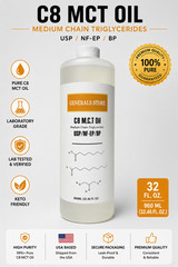 100% PURE C-8 MCT Oil Keto & Paleo Weight Loss – 32OZ
