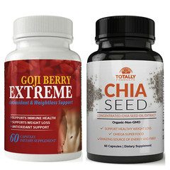 Goji Berry 500mg Immune Support Supplement and Chia Seed Oil Weight Management