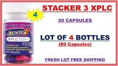 Stacker 3 XPLC 20ct (4 Bottles) Herbal Dietary Supplement (80 Capsules) 10/2024
