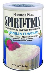 NaturesPlus SPIRU-TEIN Shake – Vanilla – 1.2 lbs, Spirulina Protein Powder –