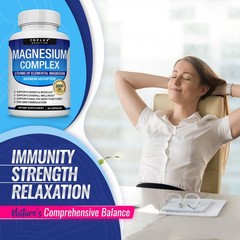Magnesium Complex Supplement 8 Elemental 1000mg – 90 Count (Pack of 1), V1