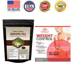 Herbal Oolong Tea Bag & Topical Weight Management Metabolism Support 30 Patches