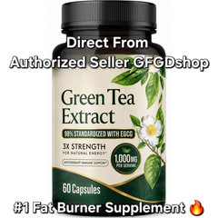 Green Tea Fat Burner 1000mg EGCG Extract Natural Weight Loss Supplement Capsules