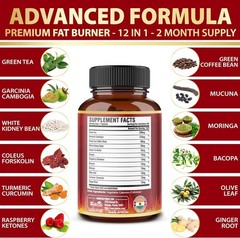 High Potency Fat Burners for Men & Women – 60 All-Natural Capsules for Energy