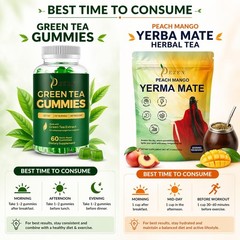 Yerba Mate Drink Mix Tea + Green Tea Gummies Combo for Weight Loss & Fat Burning