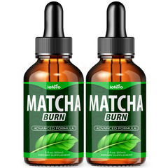 (2 Pack) Matcha Burn For Weight Loss MatchaBurn Liquid Drops Fat Burner (4 oz)