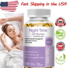 Night Time Fat Burner 500mg Capsules Metabolism Support 120 Capsules