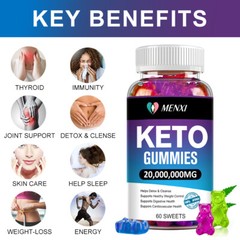 60PCS Keto Acv Gummies Weight Loss Appetite Suppressant Liver Detox Fat Burner