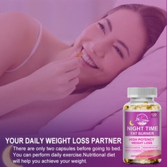 120 Night Time Fat Burner Capsules – Weight Loss Appetite Suppressant Metabolism