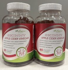 Wholesome Health 2X SKINNY Apple Cider Vinegar Gummies 1000mg 60ct – 2 Bottles