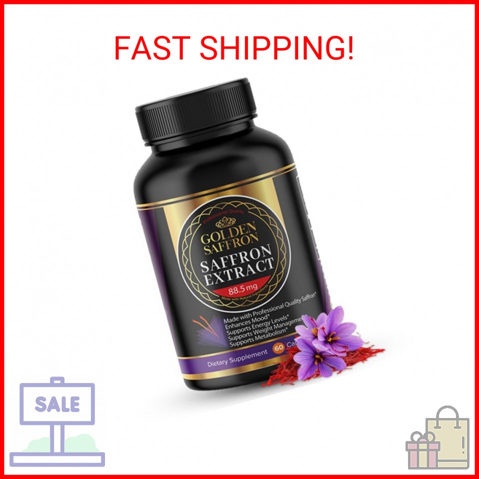 GOLDEN SAFFRON Saffron Extract Capsules – Premium Saffron Supplements – 88.50 mg