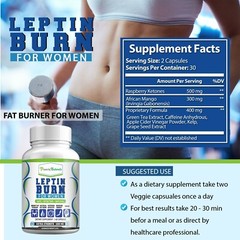 Leptin Burn for Women Diet Pills – Weight Loss, FAT BURNER, Appetite Suppressant