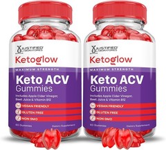 (2 Pack) Keto Glow ACV Gummies – Apple Cider Vinegar w/ Pomegranate & Beet 60ct.