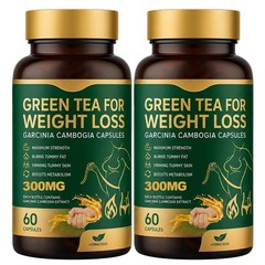 Green Tea Extract Supplement with Garcinia Cambogia & ACV 60 Capsules ( 2 Pack )
