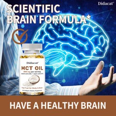 MCT Oil 3600mg C8 C10 Capsules Keto Fuel Brain & Body Non-GMO Coconuts