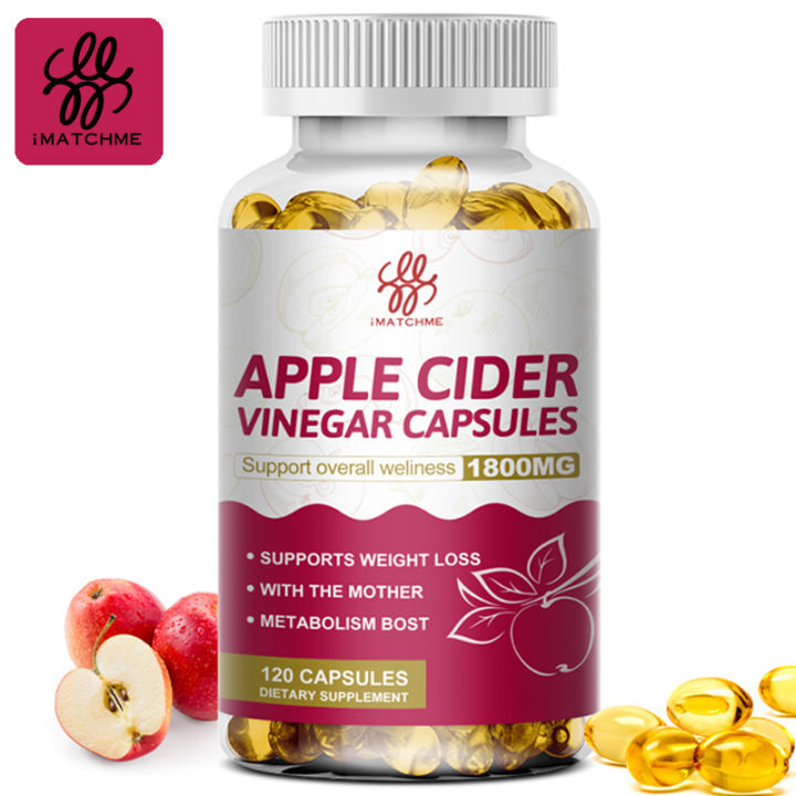 Apple Cider Vinegar Capsules – 1800mg with The Mother Vegan Pills,Detox 60 Caps