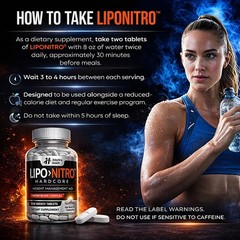 LIPONITRO Premium Weight Loss Pills with Max NITRO Energy- 120 White Tablets