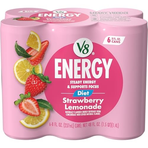 Energy Juice Energy Drink, 8 fl Pack of 6 (8 Fl Oz) Diet Strawberry Lemonade