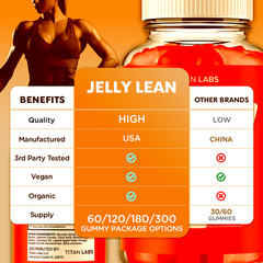 (3 Pack) Jelly Lean Keto ACV Gummys 1000MG Vitamin Formula JellyLean 180 Gummies