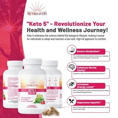 Keto-5 Blend Extra Strength Keto Blend, Raspberry Ketone Green Tea, 180 Caps
