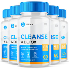 (5 Pack) USlimV Cleanse and Detox Advanced Cleansing Support Pill (300 Capsules)